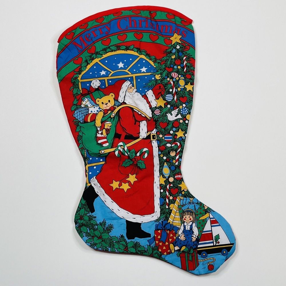 Vtg 1995 Avon Musical Jumbo 30” Long Christmas Stocking Santa Claus Tested WORKS
